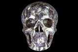 Realistic, Carved Chevron Amethyst Skull #116370-1